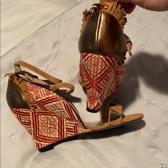 Never Worn Nude Wedges w/ Pretty Details - Picture 4 of 8